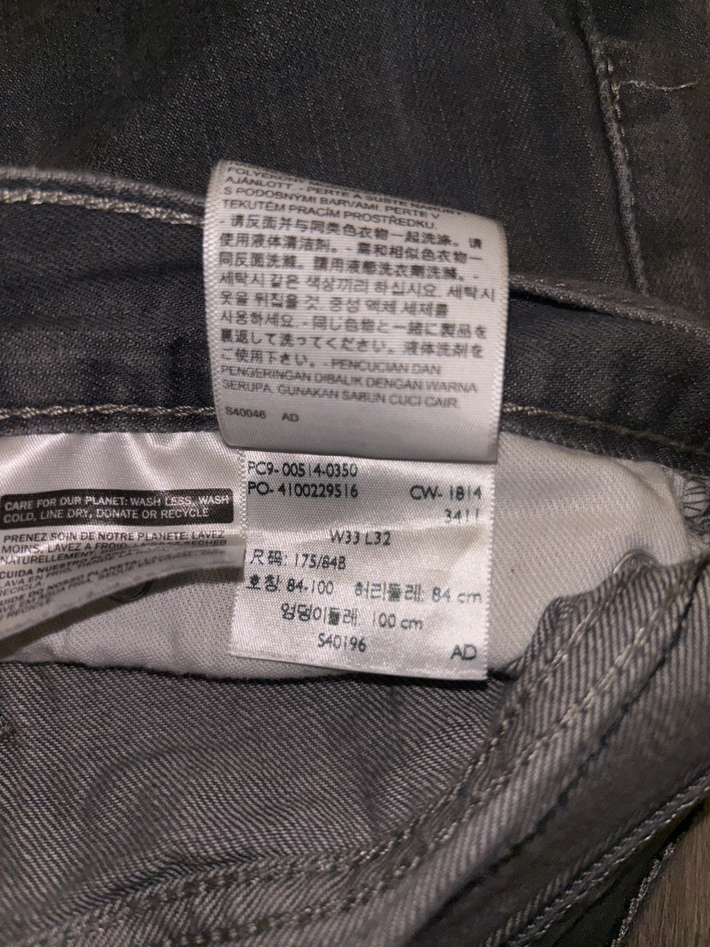 Levi’s Herren Jeans Grau Schwarz – Straight Fit (L)