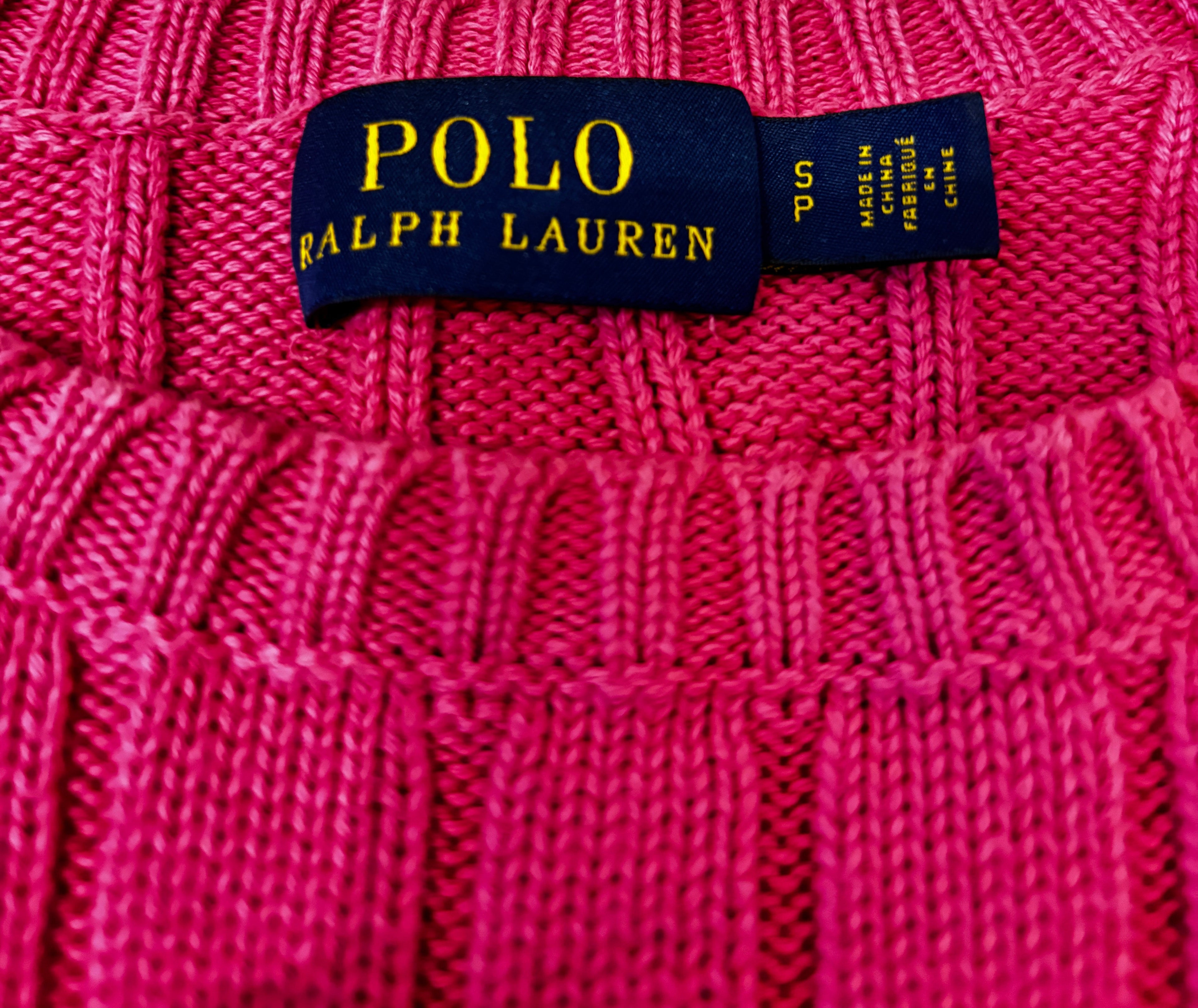 Polo Ralph Lauren Cable Knit Pink – Damen (S)